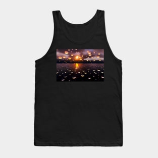 Sunset Lake Raindrops At The Break Of Sunset Tank Top